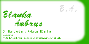 blanka ambrus business card